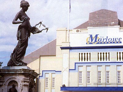 The Marlowe Statue, now in front of the Marlowe Theatre, Canterbury